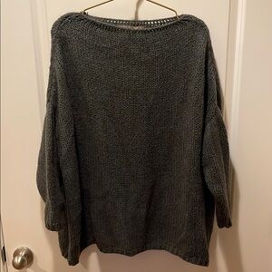 Les Ours Super Fuzzy Scoop Neck Wool Blend Sweater